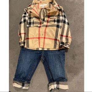 Authentic vintage Burberry shirt and jeans baby boy set (12 Months) - SOLD 8/16